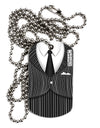 Pinstripe Gangster Jacket Printed Costume Adult Dog Tag Chain Necklace-Dog Tag Necklace-TooLoud-White-Davson Sales