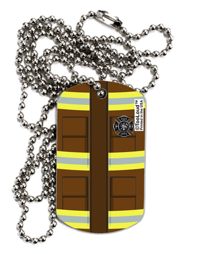 Firefighter Brown AOP Adult Dog Tag Chain Necklace