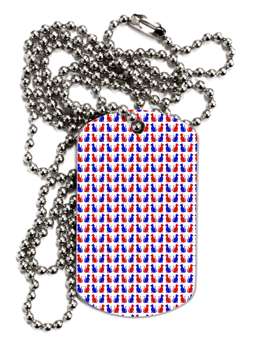 Patriotic Cat Pattern Adult Dog Tag Chain Necklace-Dog Tag Necklace-TooLoud-White-Davson Sales