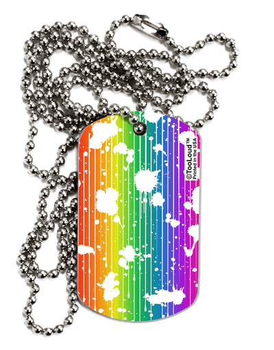 Splatter AOP - Rainbow Adult Dog Tag Chain Necklace-Dog Tag Necklace-TooLoud-1 Piece-Davson Sales