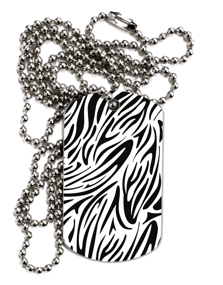 Zebra Print Adult Dog Tag Chain Necklace-Dog Tag Necklace-TooLoud-White-Davson Sales