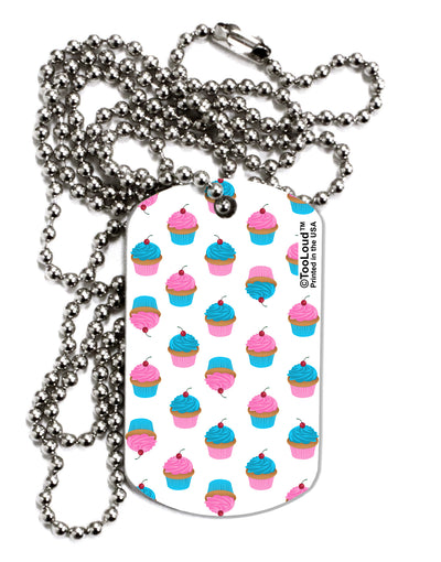 Cute Cupcakes AOP Adult Dog Tag Chain Necklace-Dog Tag Necklace-TooLoud-1 Piece-Davson Sales