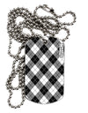 Black and White Argyle AOP Adult Dog Tag Chain Necklace by TooLoud-Dog Tag Necklace-TooLoud-1 Piece-Davson Sales