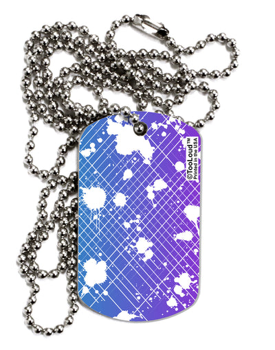 Splatter AOP - Blue Purple Adult Dog Tag Chain Necklace-Dog Tag Necklace-TooLoud-1 Piece-Davson Sales