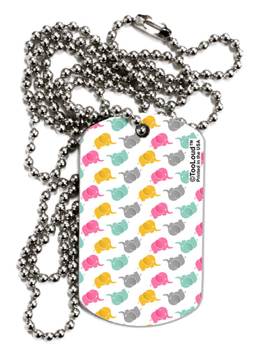 Cute Baby Elephants AOP Adult Dog Tag Chain Necklace-Dog Tag Necklace-TooLoud-1 Piece-Davson Sales