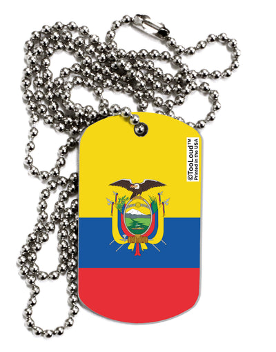 Ecuador Flag AOP Adult Dog Tag Chain Necklace-Dog Tag Necklace-TooLoud-1 Piece-Davson Sales