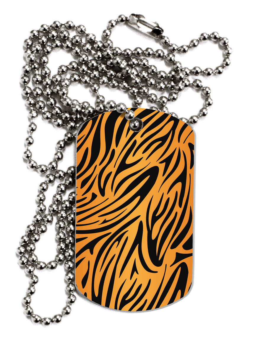 Tiger Print Adult Dog Tag Chain Necklace-Dog Tag Necklace-TooLoud-White-Davson Sales