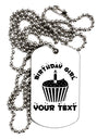 Personalized Birthday Girl Cupcake -Customizable- Name Adult Dog Tag Chain Necklace-Dog Tag Necklace-TooLoud-White-Davson Sales