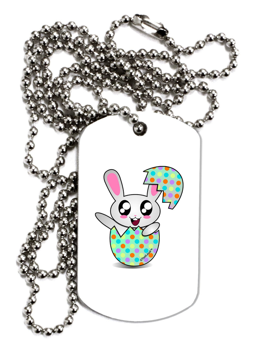 Bunny Hatching From Egg Adult Dog Tag Chain Necklace-Dog Tag Necklace-TooLoud-12 Pieces-Davson Sales