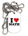 I Heart Math Distressed Adult Dog Tag Chain Necklace by TooLoud-Dog Tag Necklace-TooLoud-White-Davson Sales