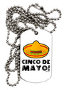 Sombrero Design - Cinco de Mayo Adult Dog Tag Chain Necklace by TooLoud-Dog Tag Necklace-TooLoud-White-Davson Sales