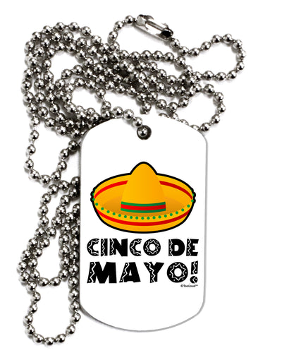 Sombrero Design - Cinco de Mayo Adult Dog Tag Chain Necklace by TooLoud-Dog Tag Necklace-TooLoud-White-Davson Sales