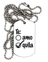 Tequila Checkmark Design Adult Dog Tag Chain Necklace by TooLoud-Dog Tag Necklace-TooLoud-White-Davson Sales