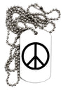 Peace Sign Symbol Adult Dog Tag Chain Necklace-Dog Tag Necklace-TooLoud-White-Davson Sales