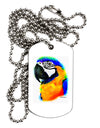 Brightly Colored Parrot Watercolor Adult Dog Tag Chain Necklace-Dog Tag Necklace-TooLoud-White-Davson Sales