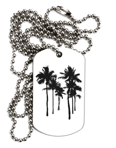 Palm Rows Silhouette Adult Dog Tag Chain Necklace-Dog Tag Necklace-TooLoud-1 Piece-Davson Sales