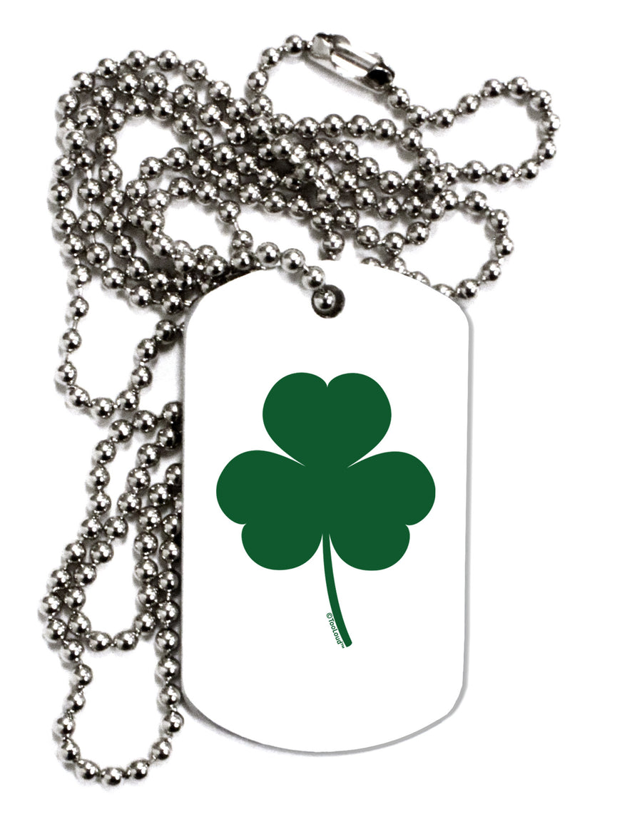 Traditional Irish Shamrock Adult Dog Tag Chain Necklace-Dog Tag Necklace-TooLoud-White-Davson Sales