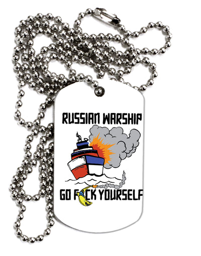 Russian Warship go F Yourself Adult Dog Tag Chain Necklace - 1 Piece T
