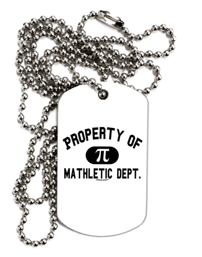 Mathletic Department Adult Dog Tag Chain Necklace by TooLoud-Dog Tag Necklace-TooLoud-White-Davson Sales