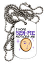 I Hope Sen-Pie Notices Me Adult Dog Tag Chain Necklace-Dog Tag Necklace-TooLoud-White-Davson Sales