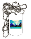 Chicago Skyline Watercolor Adult Dog Tag Chain Necklace-Dog Tag Necklace-TooLoud-White-Davson Sales