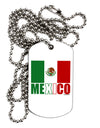 Mexican Flag - Mexico Text Adult Dog Tag Chain Necklace by TooLoud-Dog Tag Necklace-TooLoud-White-Davson Sales