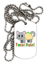 Tacos Rule Taco Cat Design Adult Dog Tag Chain Necklace by TooLoud-Dog Tag Necklace-TooLoud-White-Davson Sales