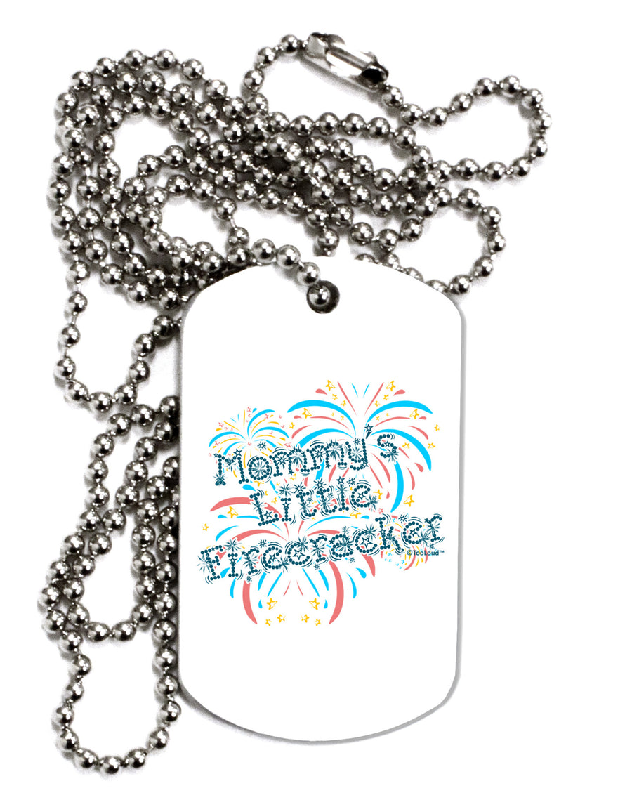Mommy's Little Firecracker Adult Dog Tag Chain Necklace-Dog Tag Necklace-TooLoud-White-Davson Sales