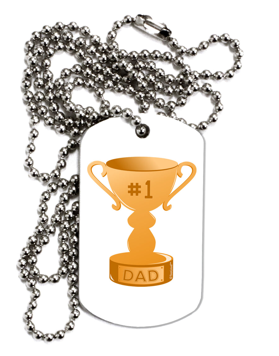 Number One Dad Trophy Adult Dog Tag Chain Necklace-Dog Tag Necklace-TooLoud-White-Davson Sales