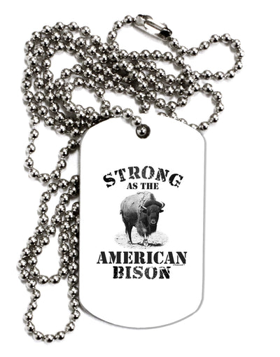 Strong Bison Text Adult Dog Tag Chain Necklace-Dog Tag Necklace-TooLoud-1 Piece-Davson Sales