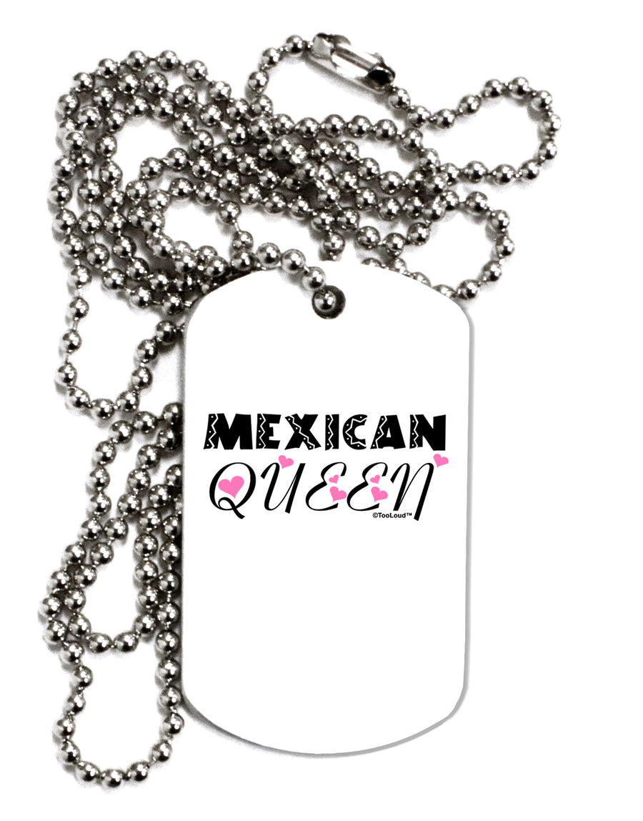 Mexican Queen - Cinco de Mayo Adult Dog Tag Chain Necklace by TooLoud-TooLoud-White-Davson Sales