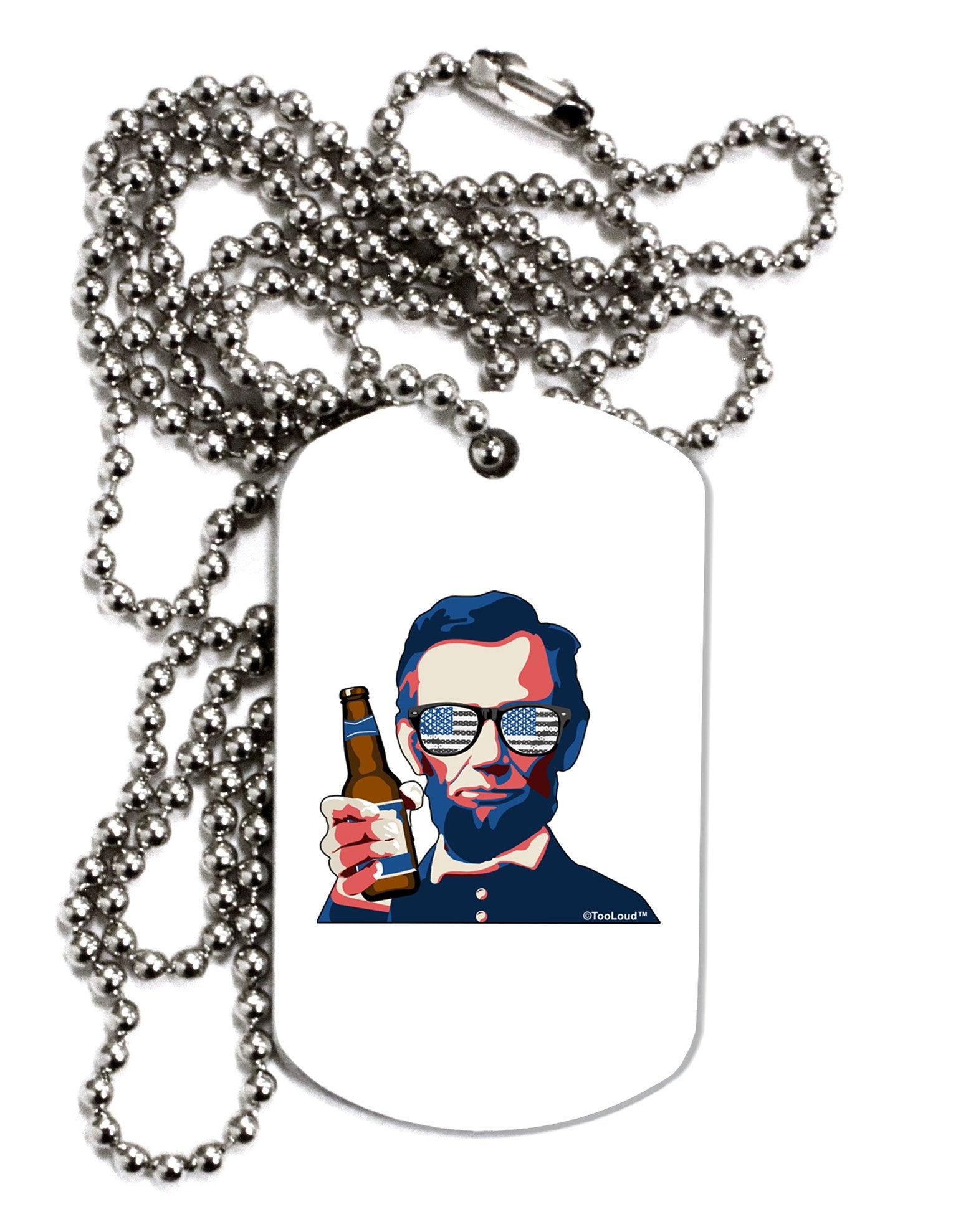 Abraham Drinkoln Adult Dog Tag Chain Necklace-Dog Tag Necklace-TooLoud-12 Pieces-Davson Sales