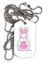 Cute Easter Bunny - Pink Adult Dog Tag Chain Necklace by TooLoud-Dog Tag Necklace-TooLoud-White-Davson Sales