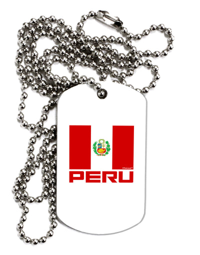 Peru Flag Adult Dog Tag Chain Necklace-Dog Tag Necklace-TooLoud-1 Piece-Davson Sales