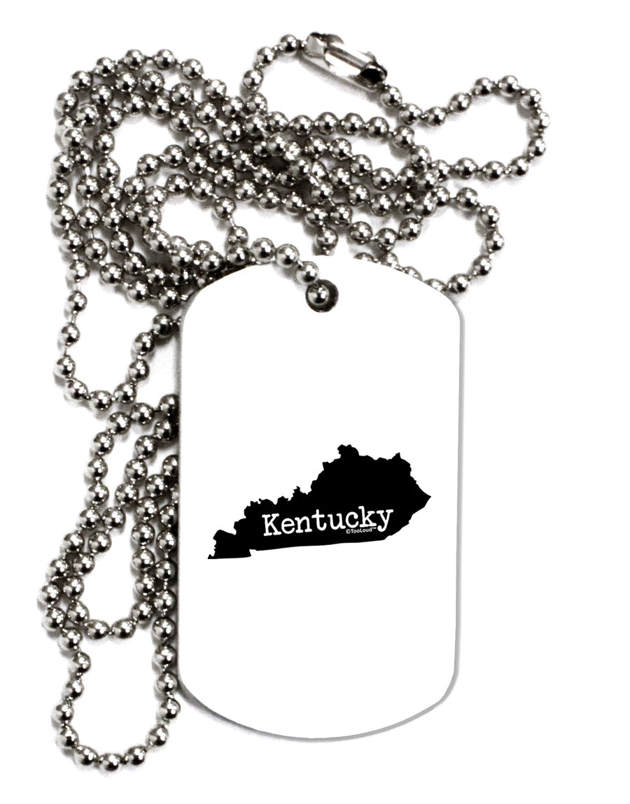 Kentucky - United States Shape Adult Dog Tag Chain Necklace-Dog Tag Necklace-TooLoud-White-Davson Sales