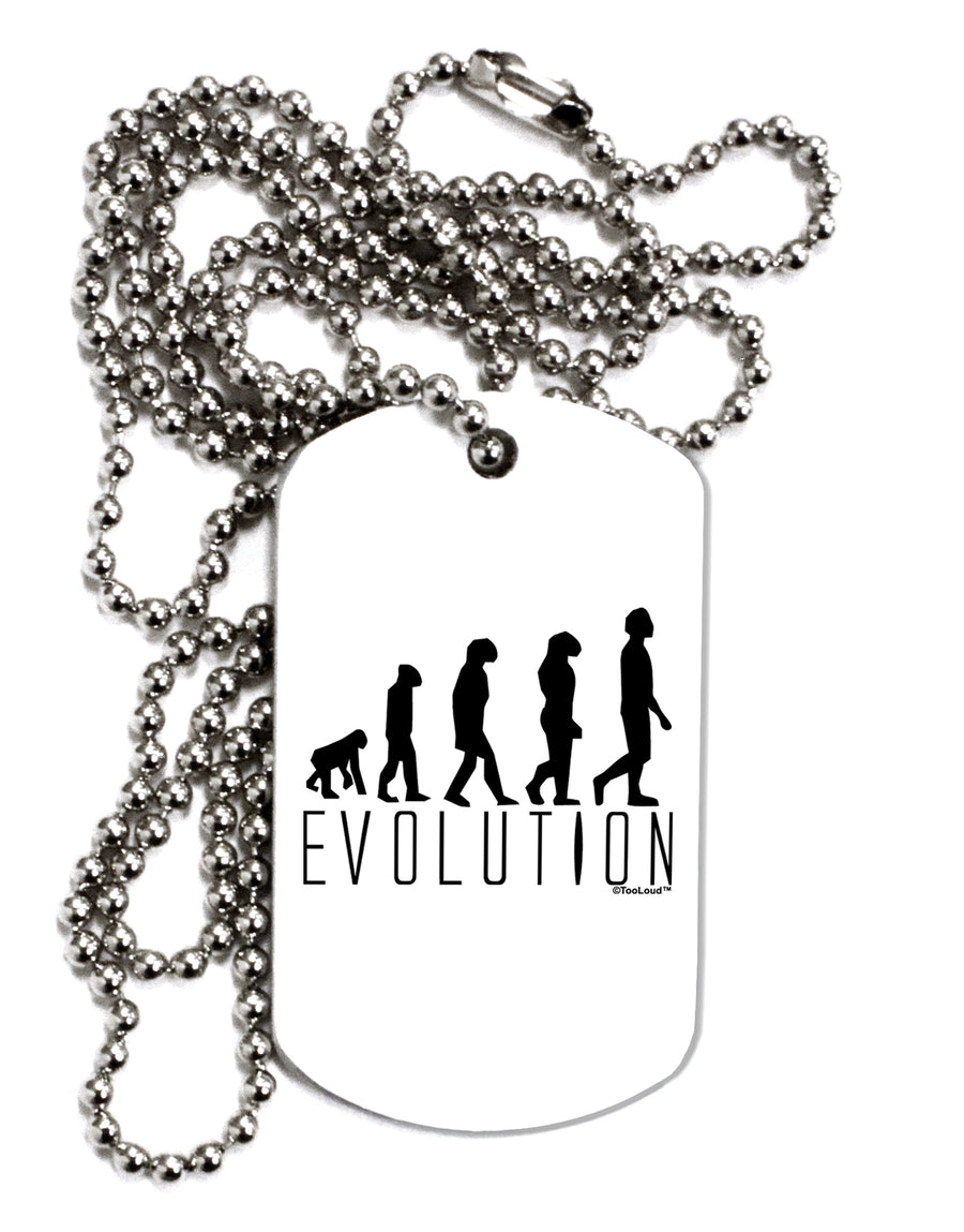 Evolution of Man Adult Dog Tag Chain Necklace by TooLoud-TooLoud-White-Davson Sales