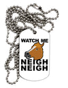 Watch Me Neigh Neigh Adult Dog Tag Chain Necklace by TooLoud-Dog Tag Necklace-TooLoud-White-Davson Sales