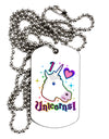 I love Unicorns Adult Dog Tag Chain Necklace-Dog Tag Necklace-TooLoud-White-Davson Sales