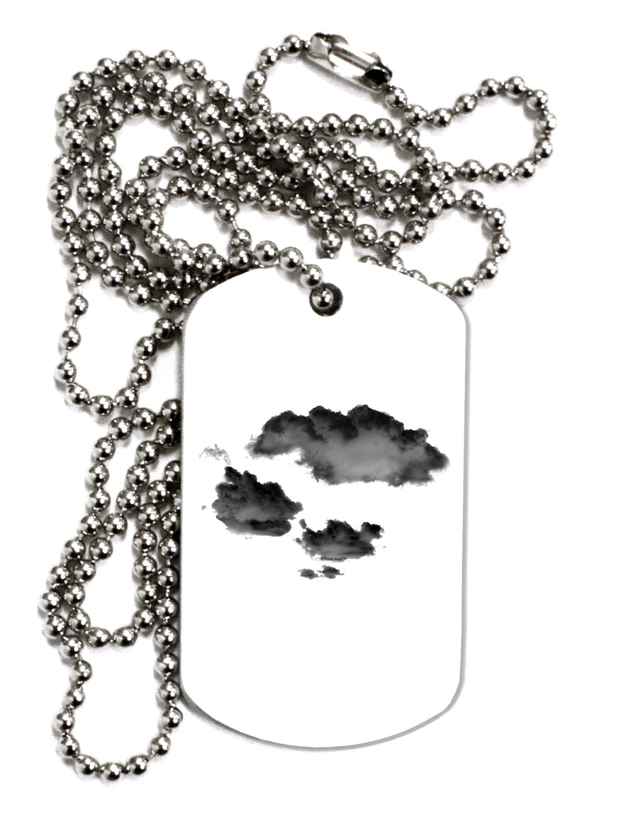 Inverted Puffy Clouds Adult Dog Tag Chain Necklace-Dog Tag Necklace-TooLoud-White-Davson Sales