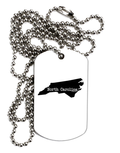 North Carolina - United States Shape Adult Dog Tag Chain Necklace by TooLoud-Dog Tag Necklace-TooLoud-White-Davson Sales