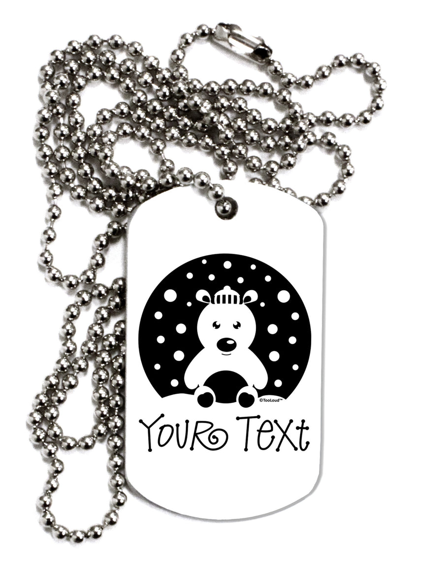 Personalized Matching Polar Bear Family Design - Your Text Adult Dog Tag Chain Necklace-Dog Tag Necklace-TooLoud-White-Davson Sales