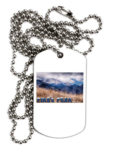 Pikes Peak CO Mountains Text Adult Dog Tag Chain Necklace by TooLoud-Dog Tag Necklace-TooLoud-1 Piece-Davson Sales