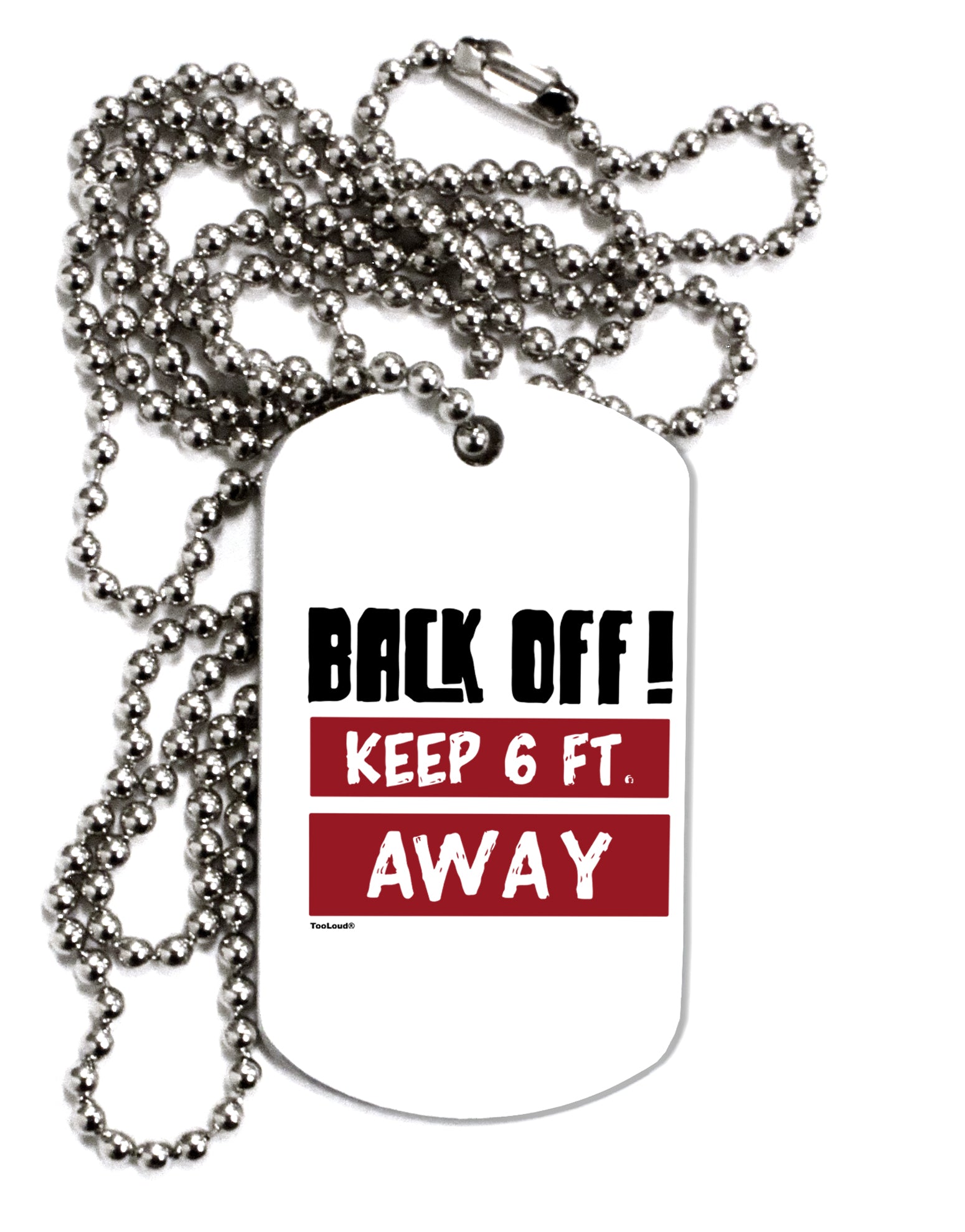 BACK OFF Keep 6 Feet Away Thick Plastic Luggage Tag Tooloud - Davson Sales