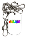 LGBT Ally Rainbow Text Adult Dog Tag Chain Necklace by TooLoud-Dog Tag Necklace-TooLoud-White-Davson Sales