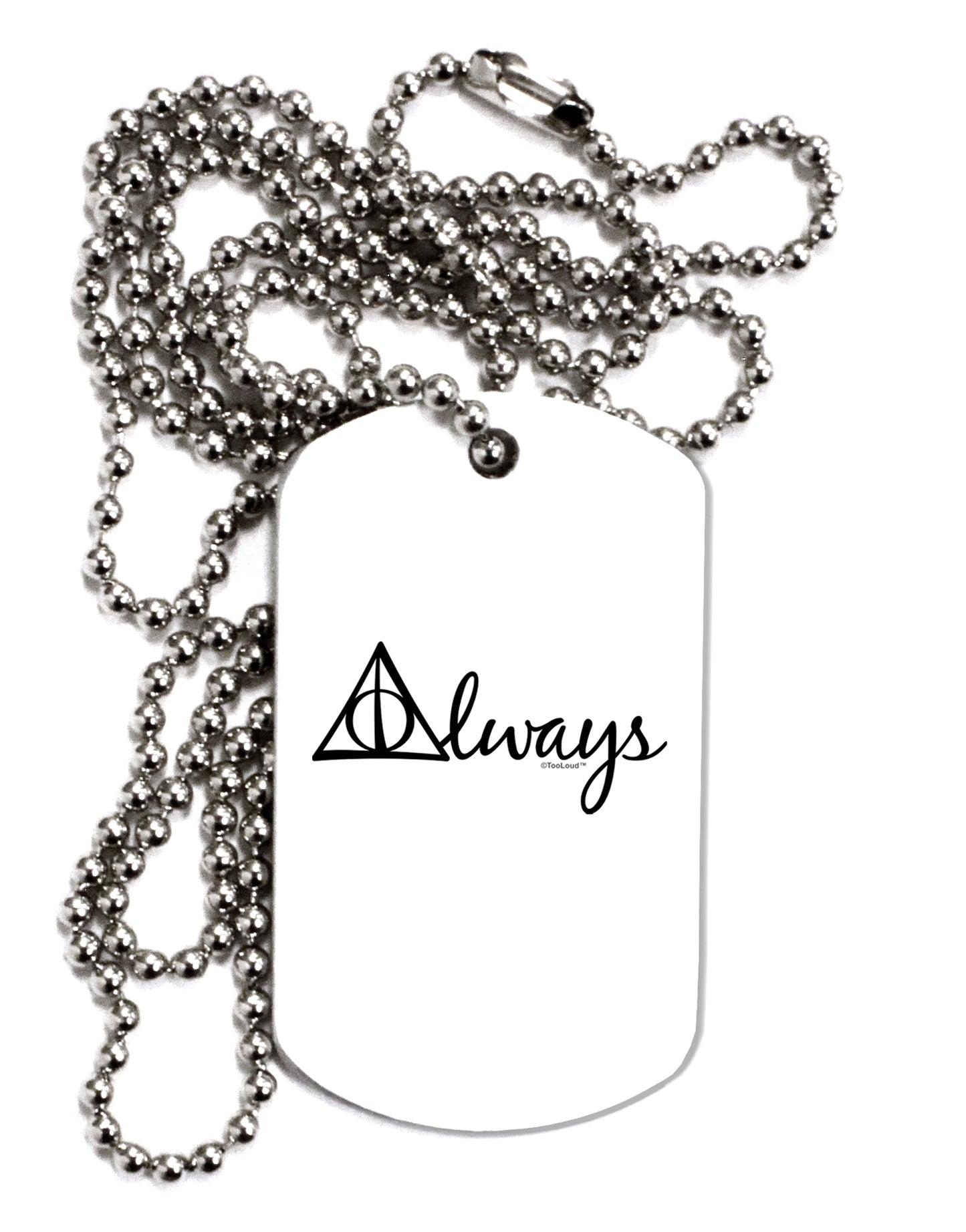 Always Magic Symbol Cursive Adult Dog Tag Chain Necklace by TooLoud-Dog Tag Necklace-TooLoud-1 Piece-Davson Sales
