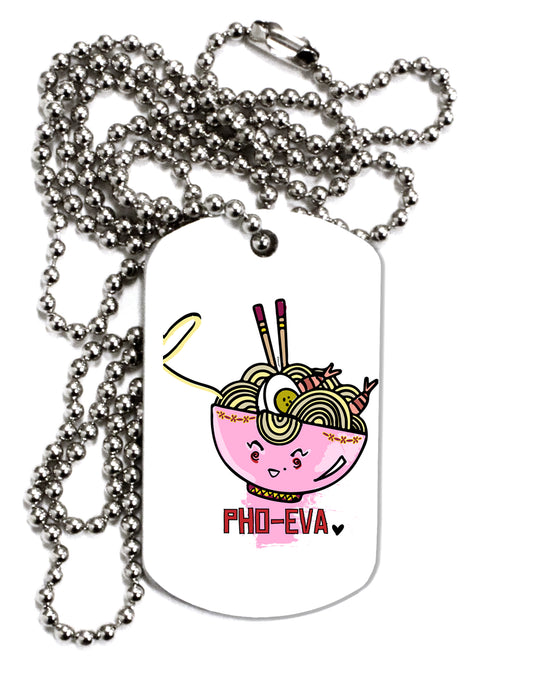 TooLoud Matching Pho Eva Pink Pho Bowl Adult Dog Tag Chain Necklace-Dog Tag Necklace-TooLoud-1 Piece-Davson Sales