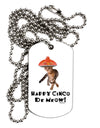 Cat with Pink Sombrero - Happy Cinco de Meow Adult Dog Tag Chain Necklace by TooLoud-Dog Tag Necklace-TooLoud-White-Davson Sales