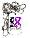 Hope for a Cure - Purple Ribbon Alzheimers Disease - Flowers Adult Dog Tag Chain Necklace-Dog Tag Necklace-TooLoud-White-Davson Sales