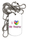 I Heart My Daughter - Autism Awareness Adult Dog Tag Chain Necklace by TooLoud-Dog Tag Necklace-TooLoud-White-Davson Sales