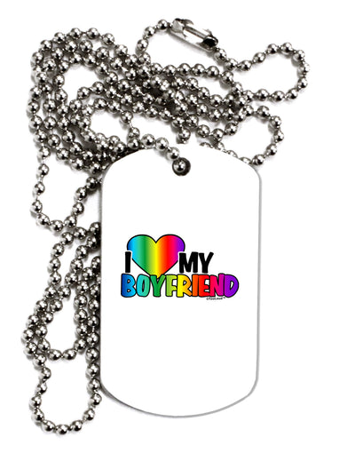 I Heart My Boyfriend - Rainbow Adult Dog Tag Chain Necklace-Dog Tag Necklace-TooLoud-1 Piece-Davson Sales